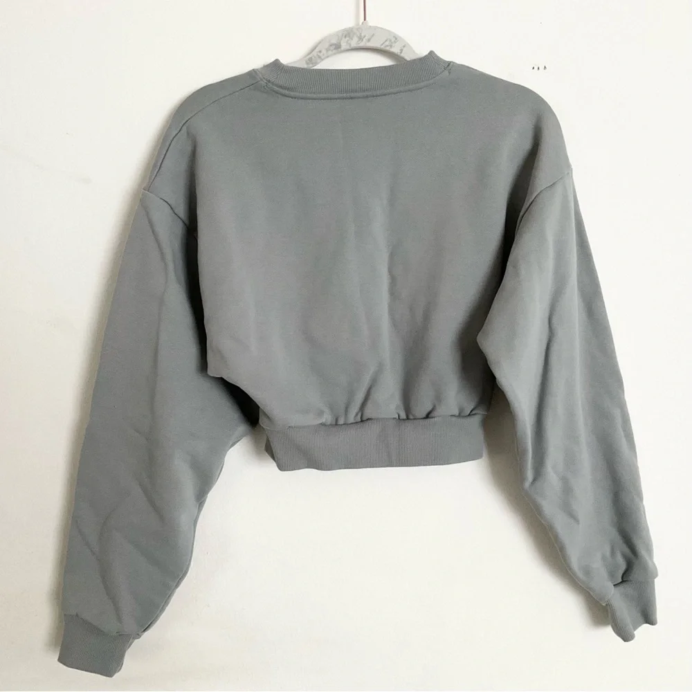 Alo Yoga Cropped Accolade Crewneck Lunar Grey S - Picture 7 of 7